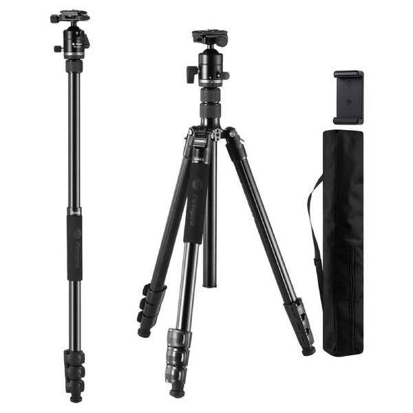 Portable Camera Tripod Travel Photography Video Camcorder Mount Stand Phone Holder Adjustable 360° Ball Head Aluminium Alloy for DSLR Canon Nikon Sony