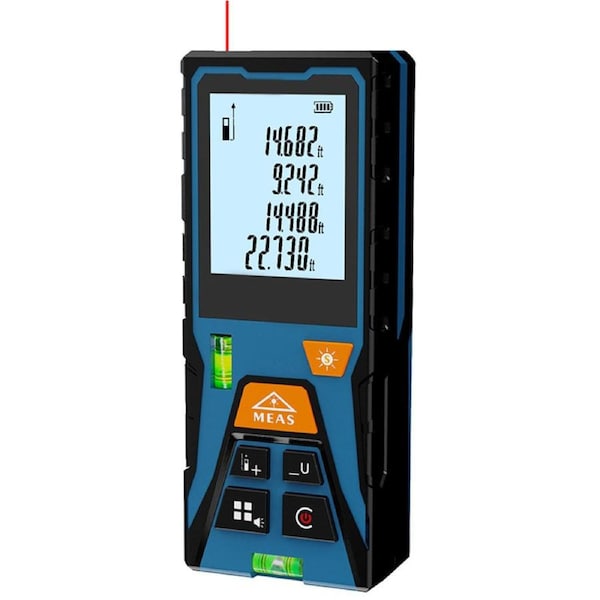 Nevenka Laser Distance Meter 328ft LCD Backlit Area Measure Tool