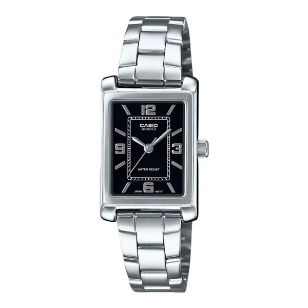 Casio LTP-1234DD-1A Womens Analog Watch Stainless Steel Band Tonneau Case