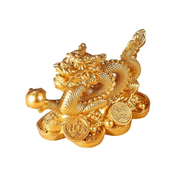 Money Dragon Figurine Decoration Resin Wealth for Home Office Desktop Decor Use