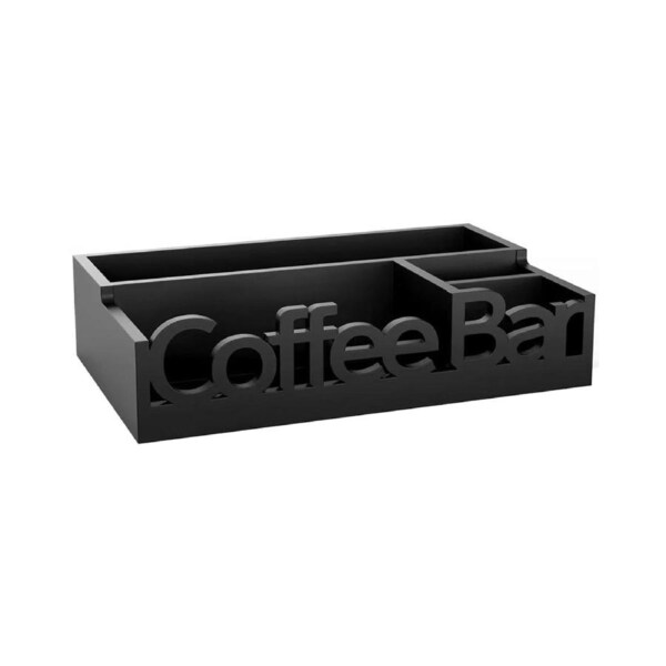 Wooden 4-Compartment Coffee Capsule Storage Box for Kitchen Cafe Desktop Storage