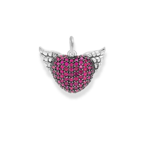 THOMAS SABO Charm Pendant Winged Heart Red Small