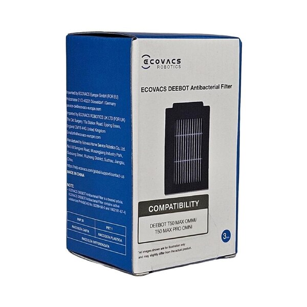 Ecovacs Filter For Deebot T50 Max Pro Omni Robot Vacuum Cleaner, Genuine