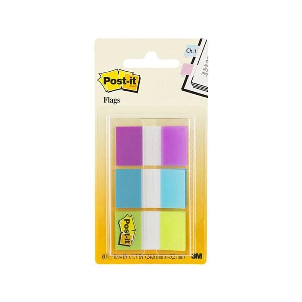 Post-It Flags Bright Colours 25 x 43mm 3-Pack - Box of 6