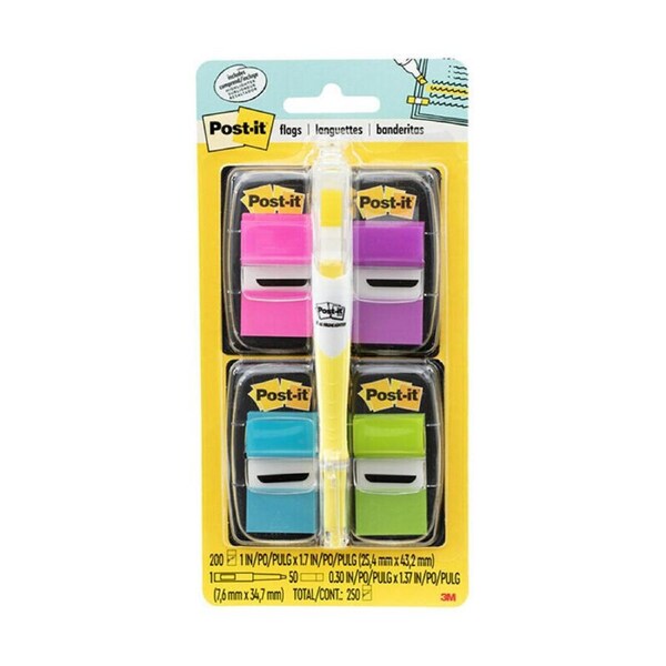 Post-It Flags Bright Colours with Highlighter 25 x 43mm - Value Pack