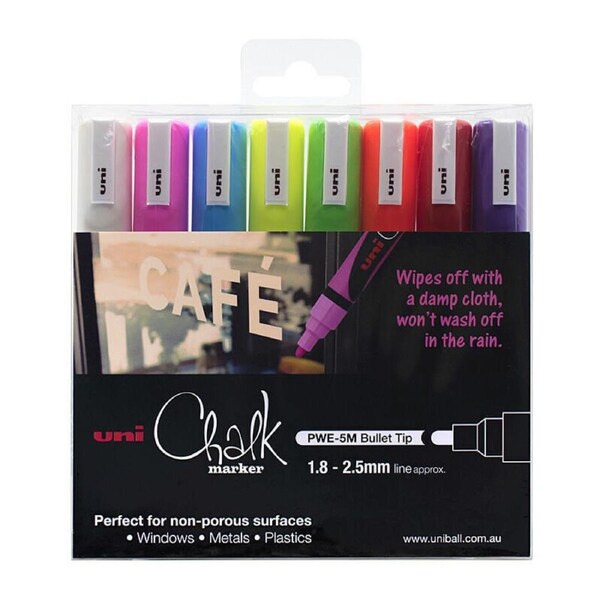 uni Chalk Mrkr Bullet Asst Pk8
