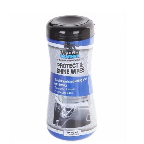 WILD PANTHER Protect & Shine Car&nbsp;Cleaning Wipes&nbsp; - 40pcs - 17.8cm x 20.3cm