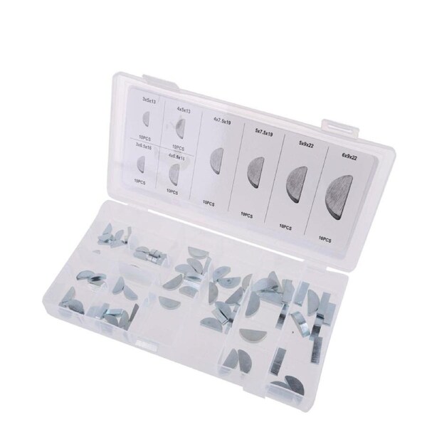 JMV 80pcs Woodruff Key Assortment in PVC Storage Box
