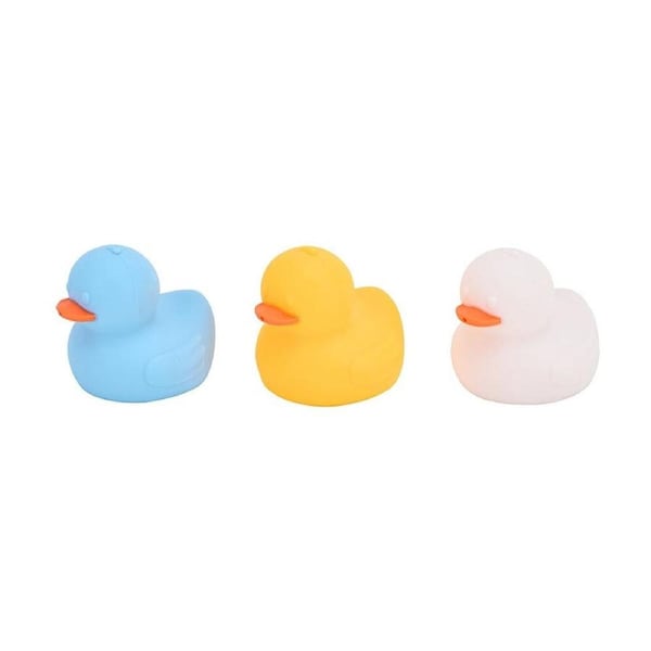 3pc Annabel Trends Silicone Squeezy Duck Bathtime Toys Set Blue/Yellow/White