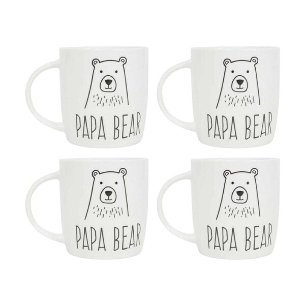 4PK Annabel Trends Porcelain Coffee Tea Drinking Mug For Dad 9x9cm Papa Bear