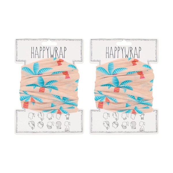 2PK Annabel Trends Happywrap Women's Hair Accessory 50x25cm Palm Tree