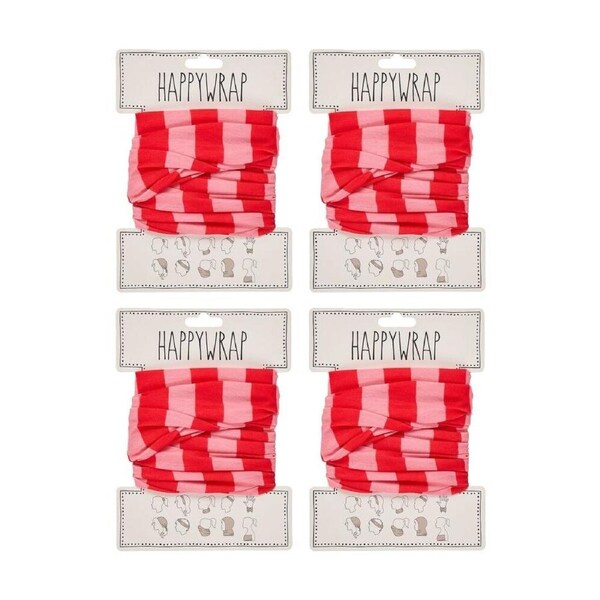 4PK Annabel Trends Happywrap Women's Hair Accessory 50x25cm Red Stripe