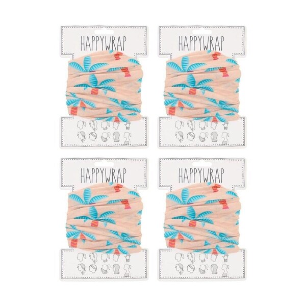 4PK Annabel Trends Happywrap Women's Hair Accessory 50x25cm Palm Tree