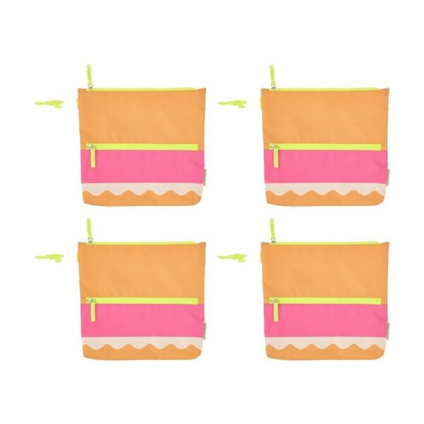 4PK Annabel Trends Beach Wet Clothing Pouch Riptide Bag 28.5cm x 28cm Pink