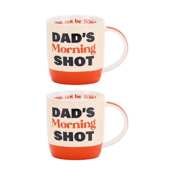 2PK Annabel Trends Mens Coffee Tea Drinking Mug 350ml Dad's Morning Shot