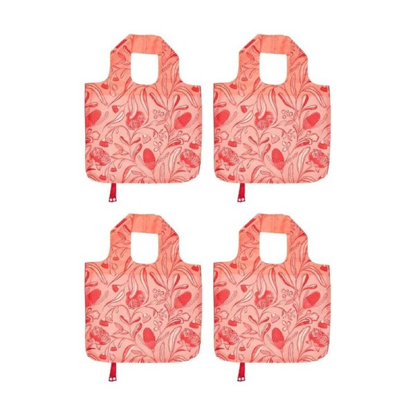 4PK Annabel Trends Reusable Shopping Tote Bag 50x42cm Trailing Natives