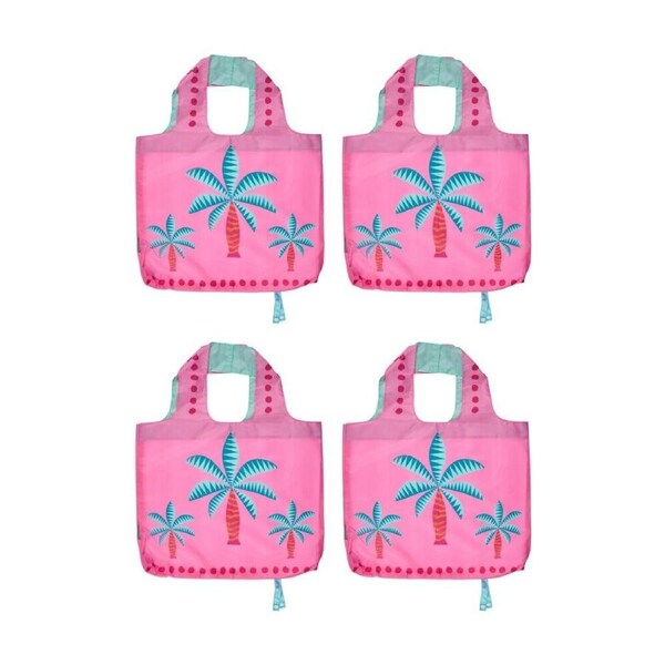 4PK Annabel Trends Reusable 20kg Capacity Shopping Tote Bag 50x42cm Fiesta Palm