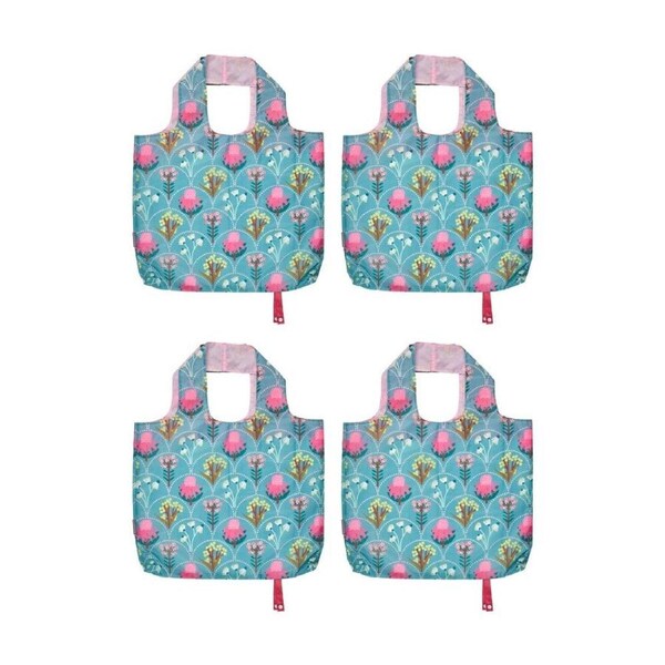 4PK Annabel Trends Reusable 20kg Capacity Shopping Tote Bag 50x42cm Wildflower