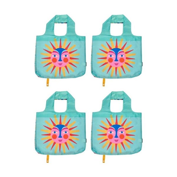 4PK Annabel Trends Reusable 20kg Capacity Shopping Tote Bag 50x42cm Fiesta Sun