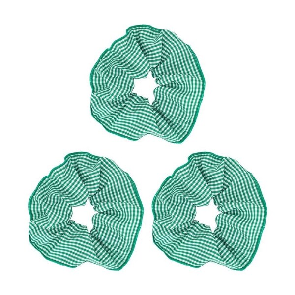 3PK Annabel Trends Tamed Scrunchie Women's Hair Accessory 22.5cm Green Gingham