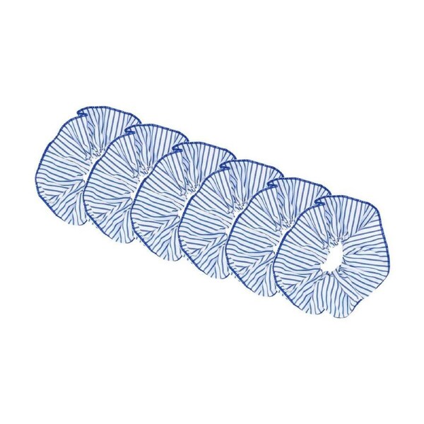 6PK Annabel Trends Tamed Scrunchie Women's Hair Accessory 22.5cm Blue Stripe
