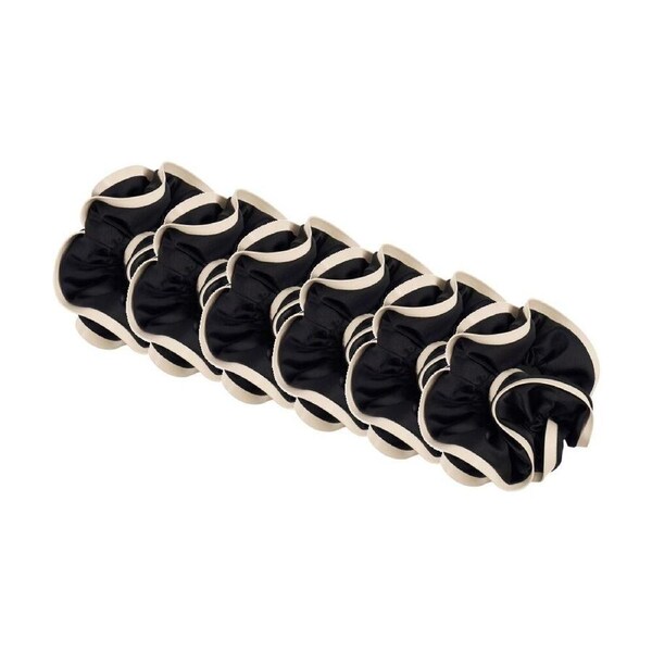 6PK Annabel Trends Tamed Double Scrunchie Women's Hair Accessory 18.5cm Black