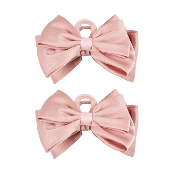 2PK Annabel Trends Tamed Hair Claw Bow Women's Accessory 13cm Pink