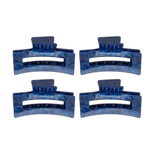 4PK Annabel Trends Tamed Hair Claw Women's Accessory 8.5x4cm Navy