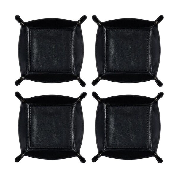 4PK Annabel Trends Mens Storage Loose Change Coin Jewellery & Keys Tray 12x12cm