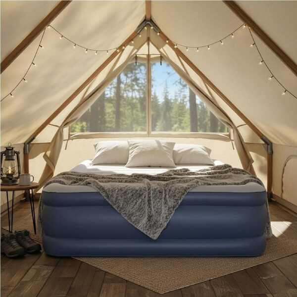 Bestway 203 x 152 x 51cm Tritech Air Mattress Queen Built-in AC Pump