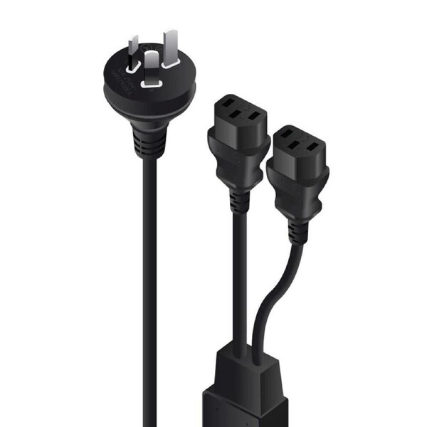 Misc 2m Aus 3 Mains Plug to 2 X IEC