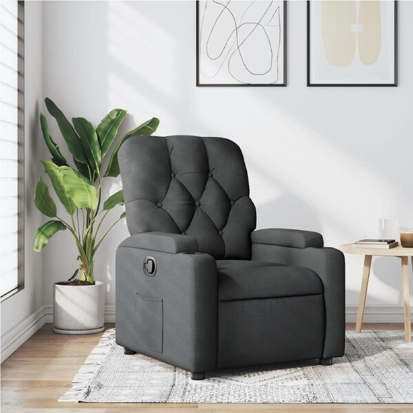 Recliner Chair Dark Grey Fabric vidaXL