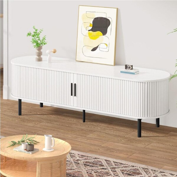 ALFORDSON Entertainment Unit TV Cabinet Stand 160cm Sliding Doors