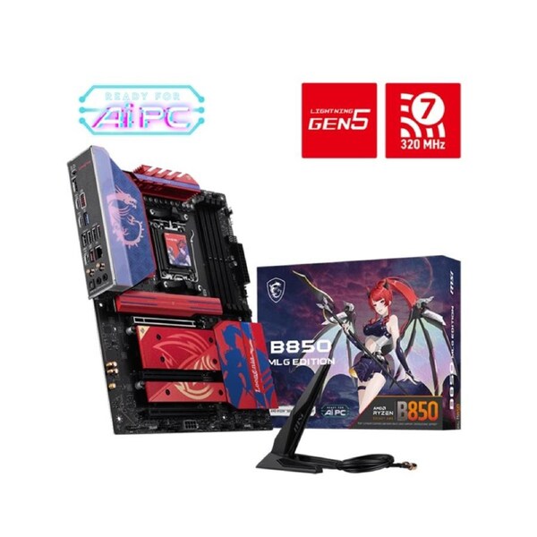 MSI B850 MLG EDITION, AM5, Ryzen 9000/8000/7000, DDR5-8400+, PCIe 5.0, M.2 Gen5/Gen4, HDMI 8K, USB-C 20Gbps, Wi-Fi 7, BT 5.4, 5Gbps LAN, 7.1 Audio