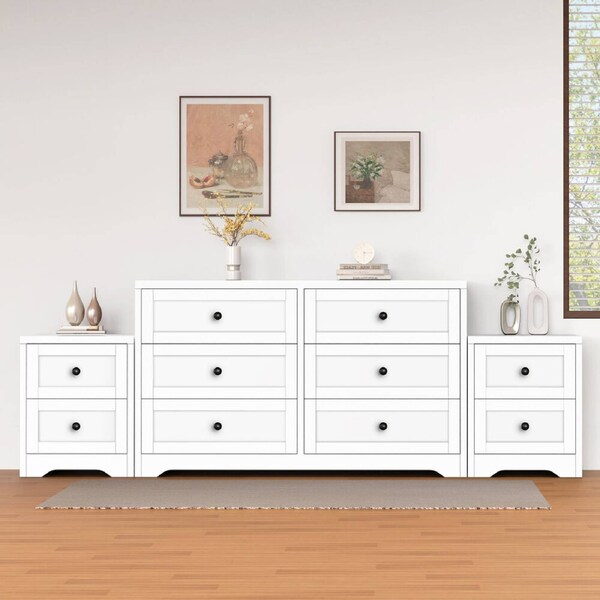 ALFORDSON 6 Chest of Drawers 2x Bedside Table White