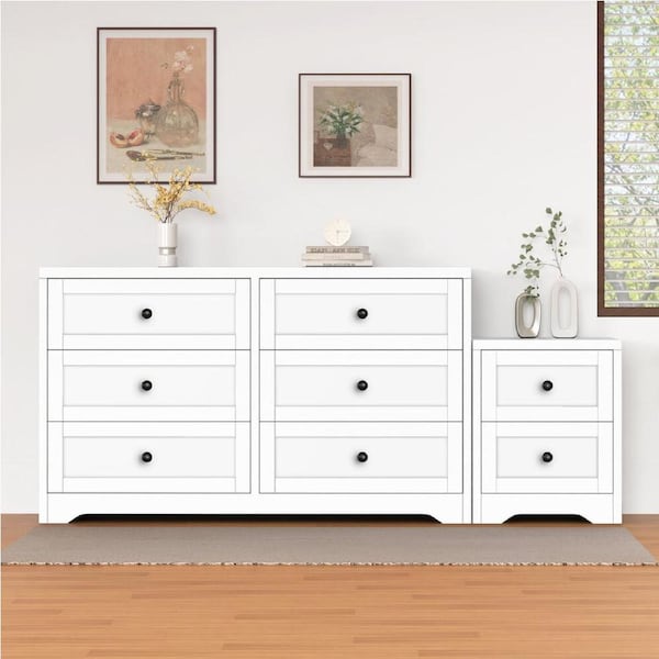 ALFORDSON 6 Chest of Drawers Bedside Table Hamptons White