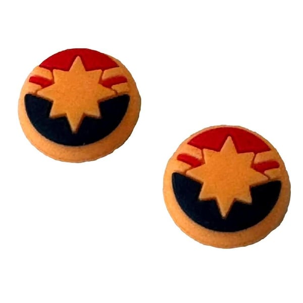 Thumb Grips x 2 For PS4 PS5 XBOXONE Xbox Series Toggle Cover Cap Captain Marvel
