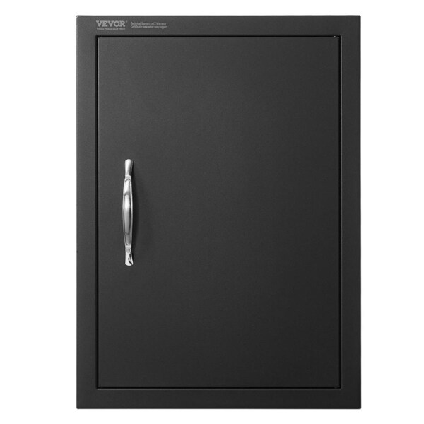 BBQ Access Door 415 x 570 mm - Flush Mount Outdoor Kitchen Cabinet Door Matte Black Reversible for BBQ Island