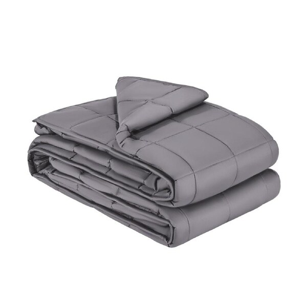 Weighted Blanket 11 kg King Size, 100% Cotton Heavy Blanket with Glass Beads, Breathable Sleep Blanket for Adults 113x140 kg, Anxiety and Stress Relief, Grey