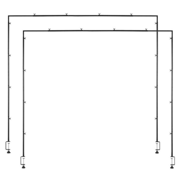 Over The Table Rod Stand with Clamps, 2 Pack Adjustable Table Arch Stand 13-42 in Height & 28-98 in Length, Black Metal Tabletop Balloon Arch Frame for Wedding Birthday Party Decorations