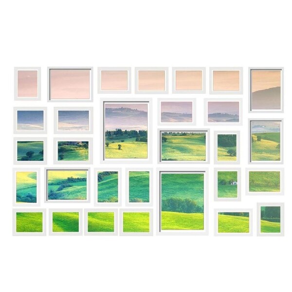 30pc Photo Frame Set White Collage Wall Frames 3R 4R 5R 6R 8R Decor