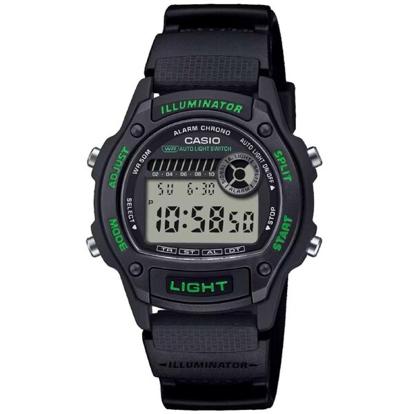 Casio Black 50m Unisex Multifunction Digital Sports Watch W-220H-1A3