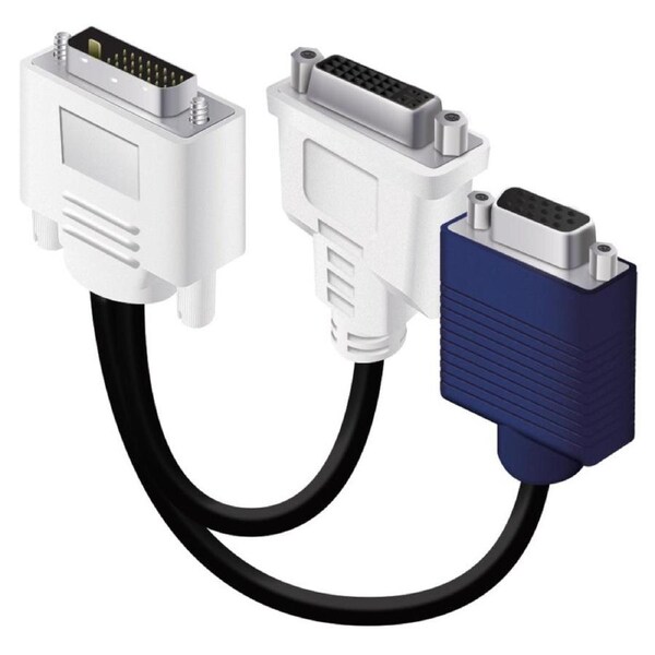 [DVI-I-DVIVGA-MFF] Alogic DVI-I (M) to DVI-D (F) and VGA (F) Video Splitter Cable