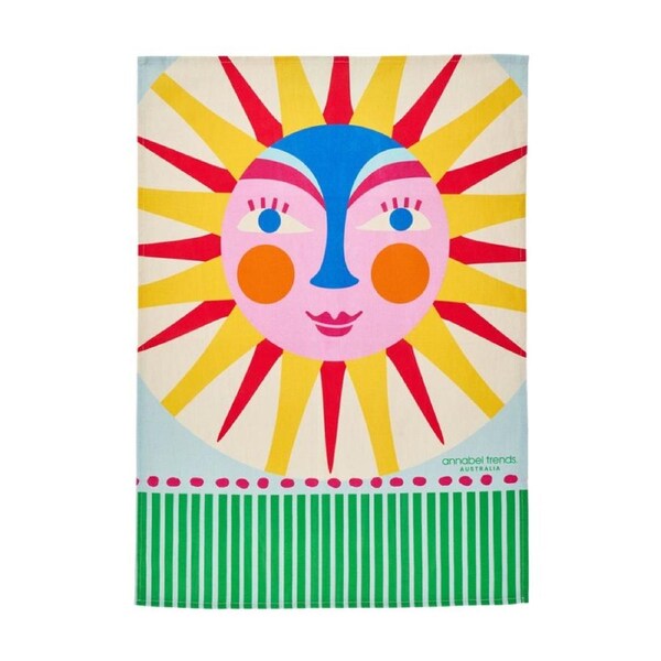 Annabel Trends Kitchen Tea Towel Fiesta Sun Print 100% Cotton 70x50cm