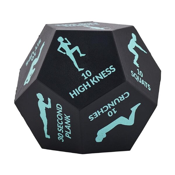 Annabel Trends Feel Well 12-Sided Fitness Workout Dice Black & Aqua