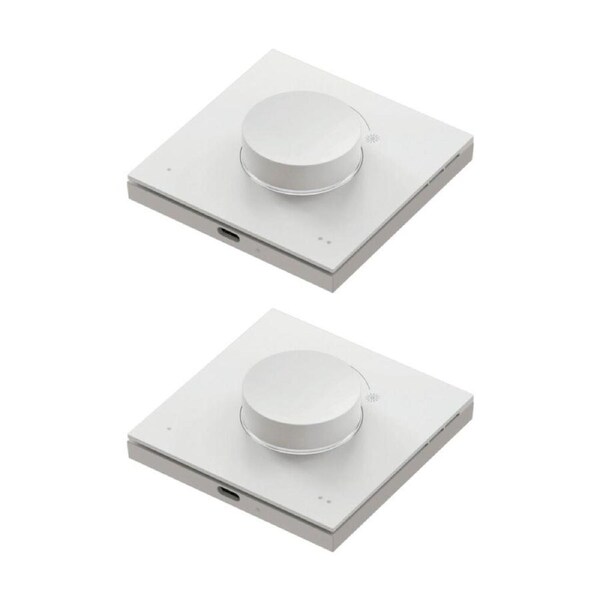 2PK WiZ Connected Wireless USB Rechargeable Portable Smart Tap Dial Switch White