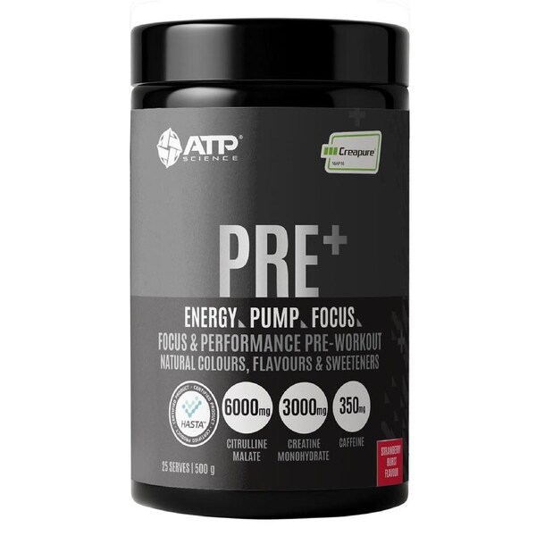 ATP Science PrePlus Pre-Workout Powder Strawberry Burst 500g