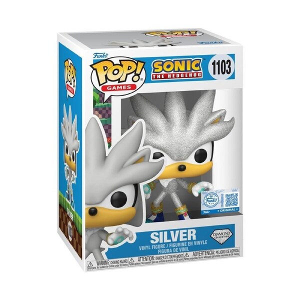 Funko Pop Sonic The Hedgehog Silver Diamond Glitter #1103 Vinyl Figure