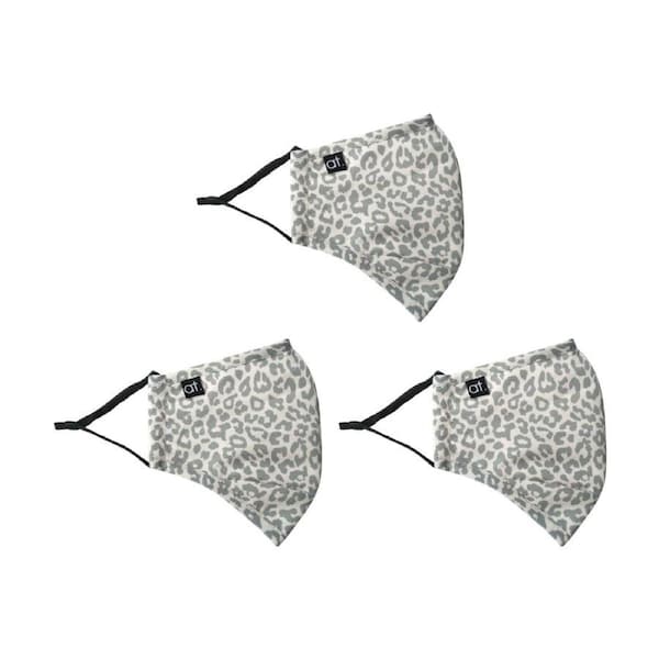3PK Annabel Trends Reusable Face Mask W/ Adjustable Ear Straps Ocelot Grey