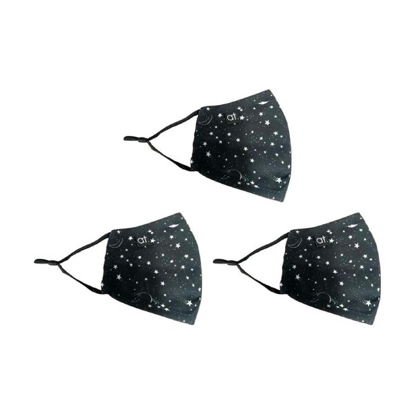 3PK Annabel Trends Reusable Face Mask W/ Adjustable Ear Straps Black Space